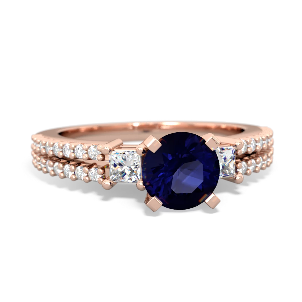 Sapphire Classic 6Mm Round Engagement 14K Rose Gold ring R26436RD