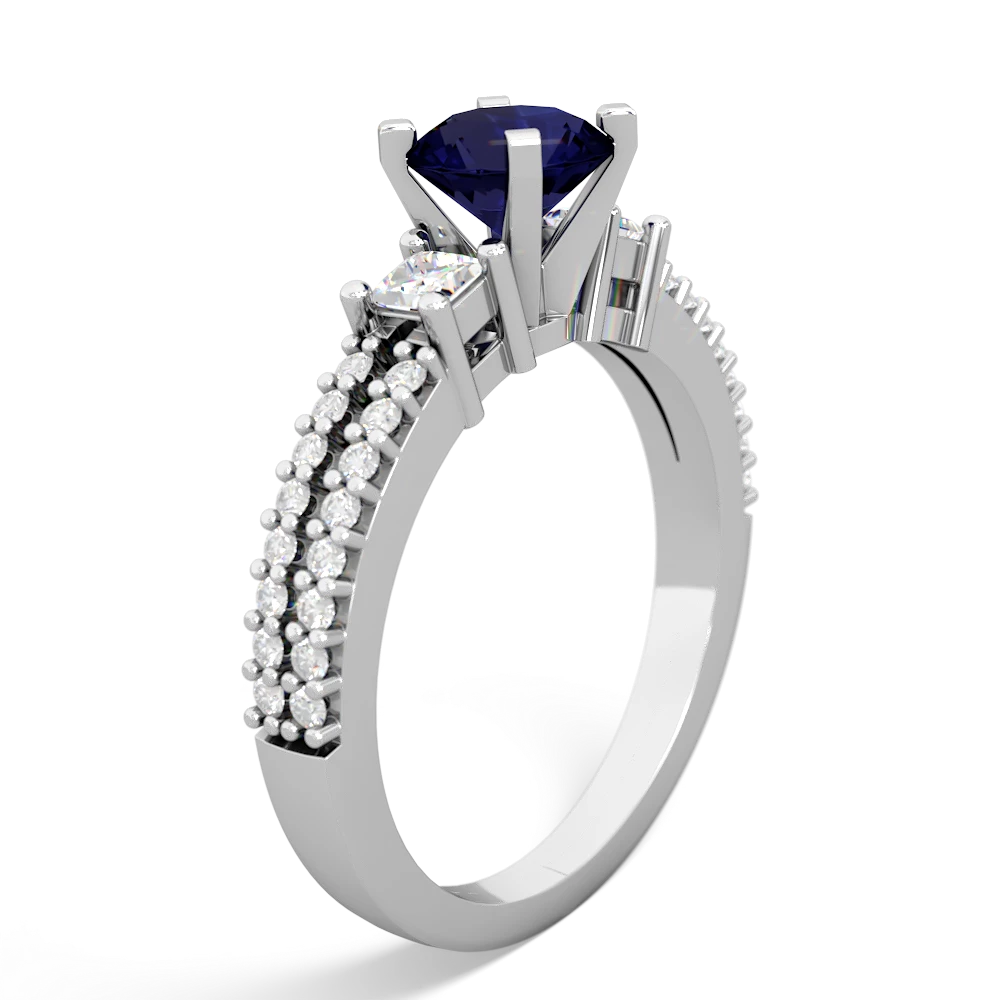 Sapphire Classic 6Mm Round Engagement 14K White Gold ring R26436RD