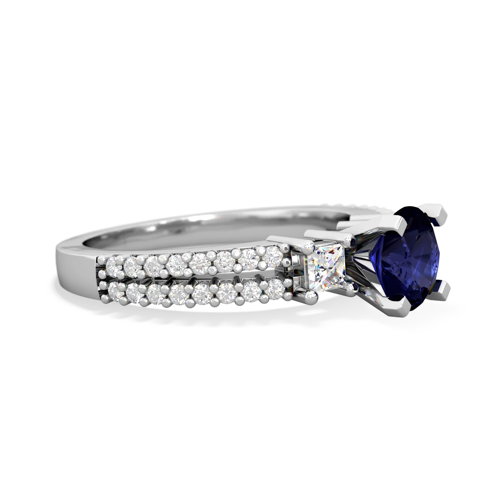 Sapphire Classic 6Mm Round Engagement 14K White Gold ring R26436RD