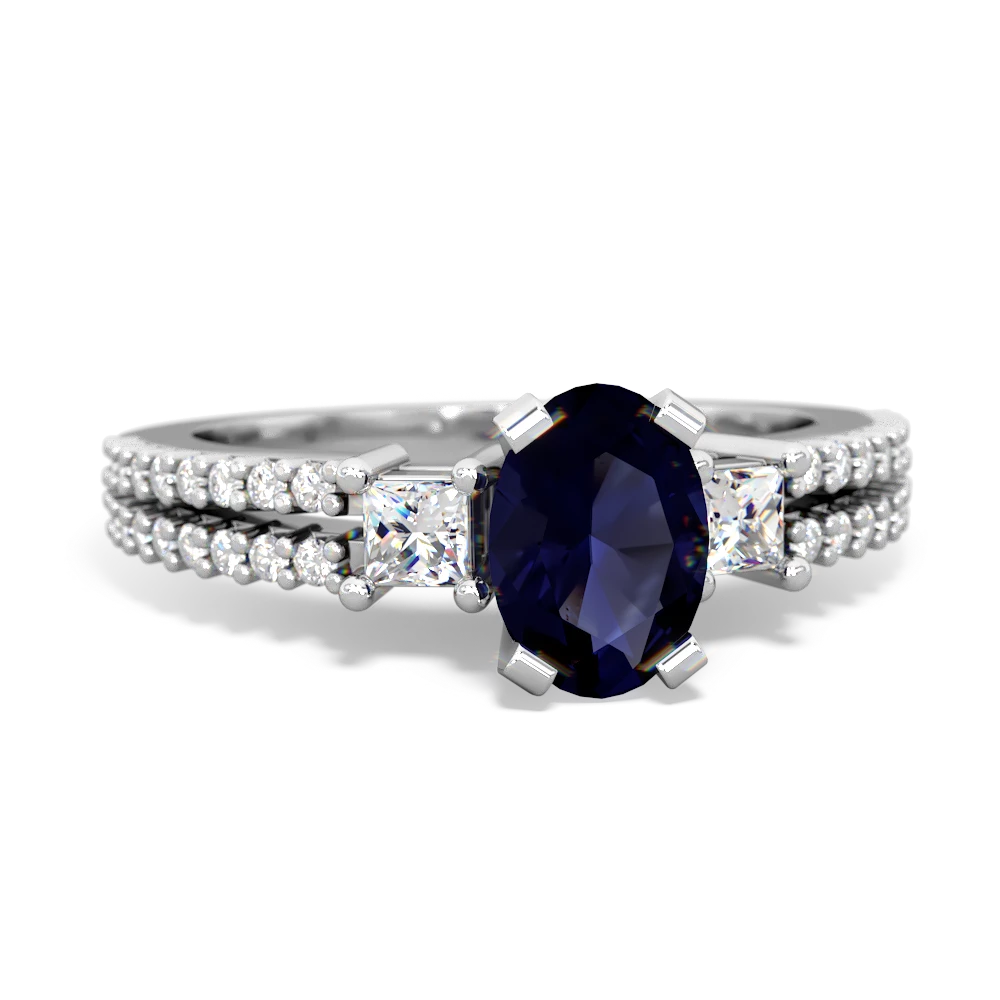 Sapphire Classic 7X5mm Oval Engagement 14K White Gold ring R26437VL