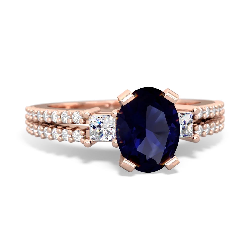 Sapphire Classic 8X6mm Oval Engagement 14K Rose Gold ring R26438VL