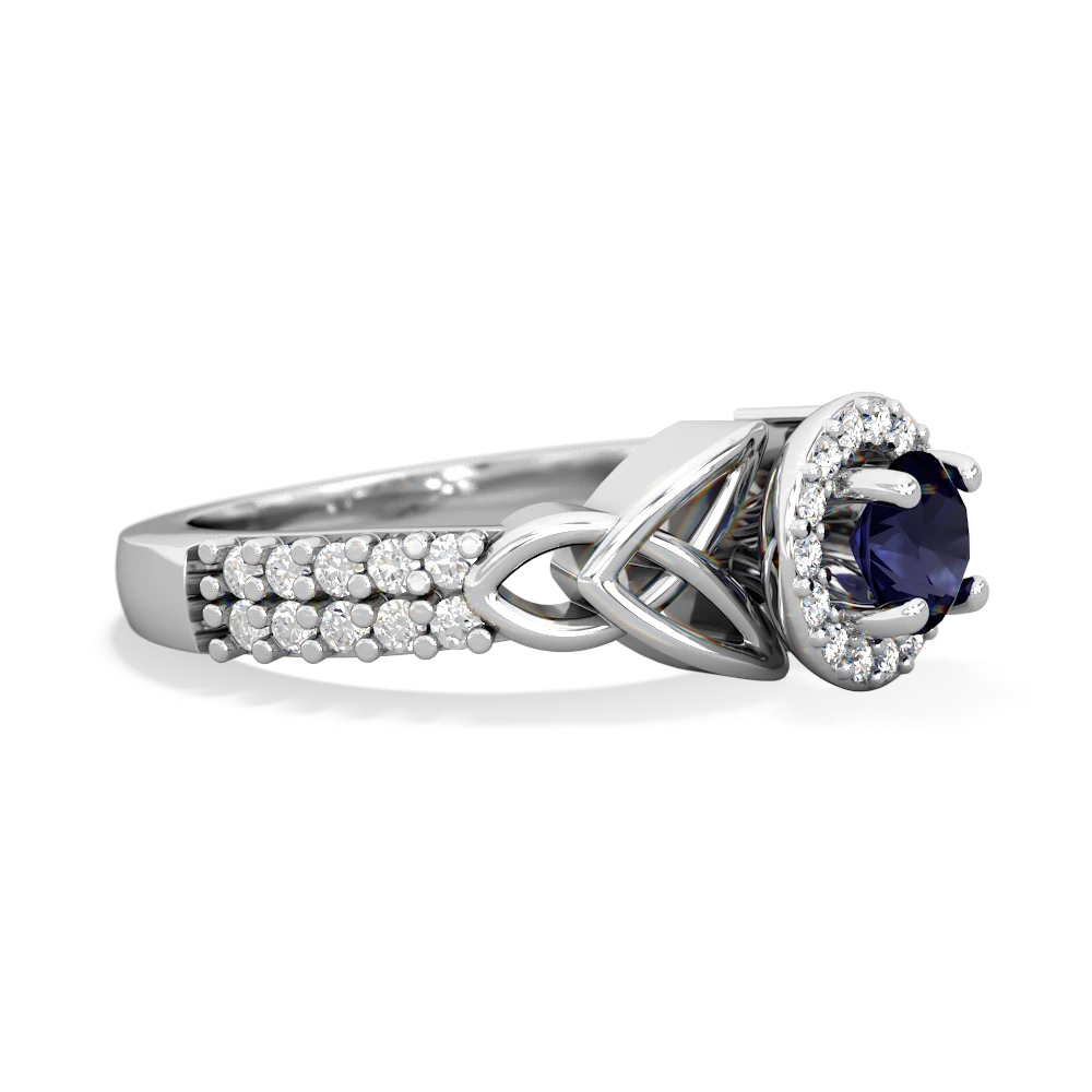 Sapphire Celtic Knot Halo 14K White Gold ring R26445RH