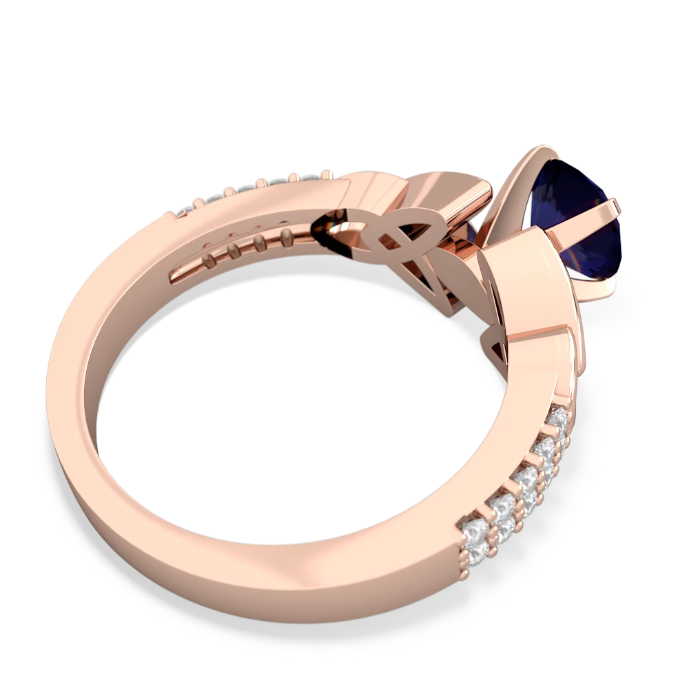 Sapphire Celtic Knot Engagement 14K Rose Gold ring R26446RD - front view
