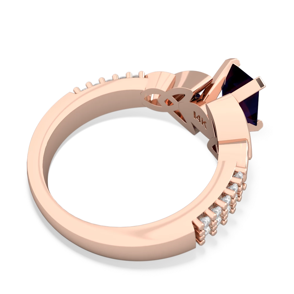 Sapphire Celtic Knot Engagement 14K Rose Gold ring R26447EM - front view