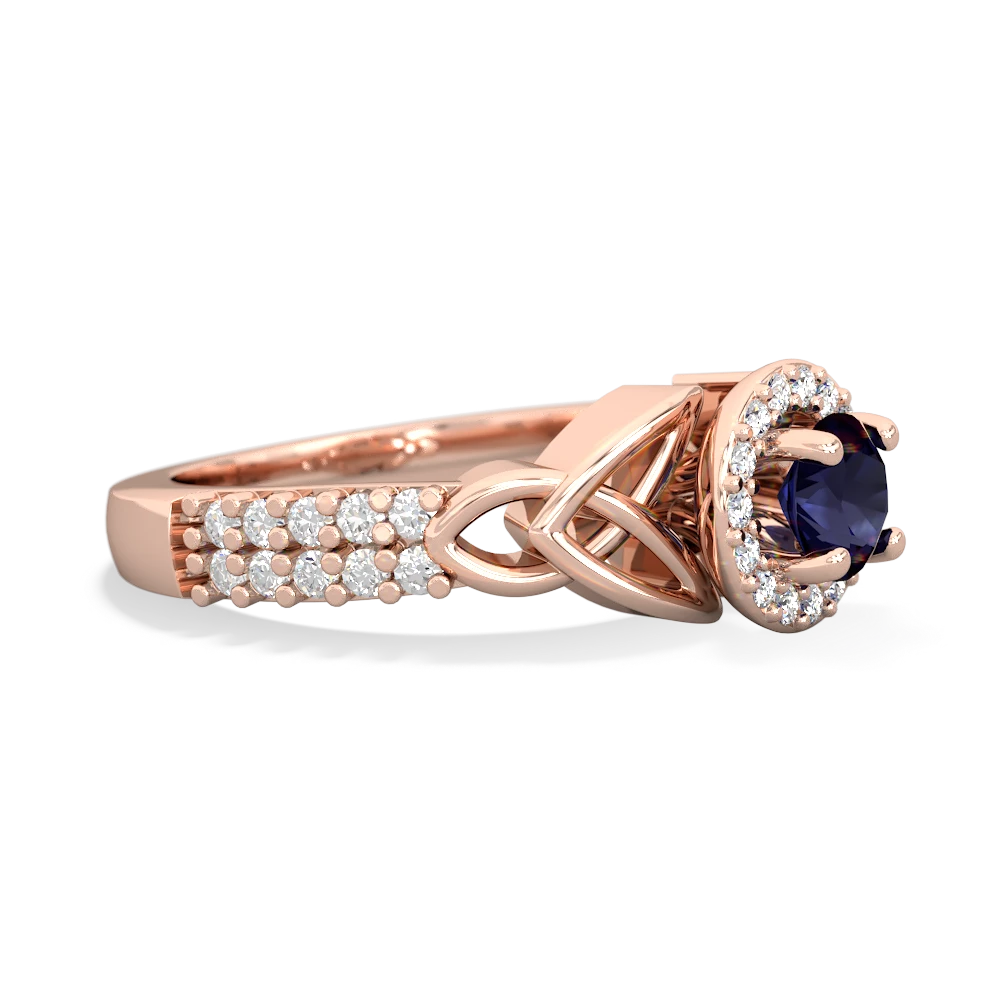 Sapphire Celtic Knot Halo 14K Rose Gold ring R26445RH