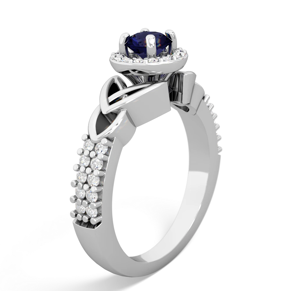 Sapphire Celtic Knot Halo 14K White Gold ring R26445RH