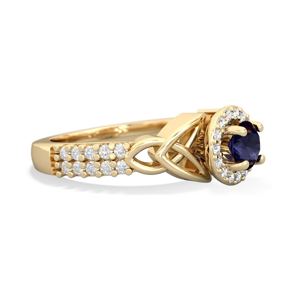 Sapphire Celtic Knot Halo 14K Yellow Gold ring R26445RH