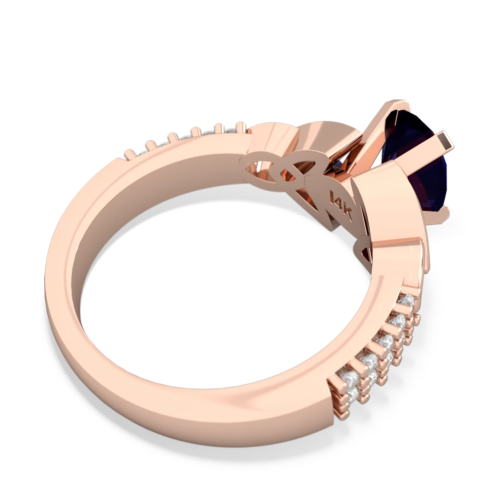 Sapphire Celtic Knot 8X6 Oval Engagement 14K Rose Gold ring R26448VL