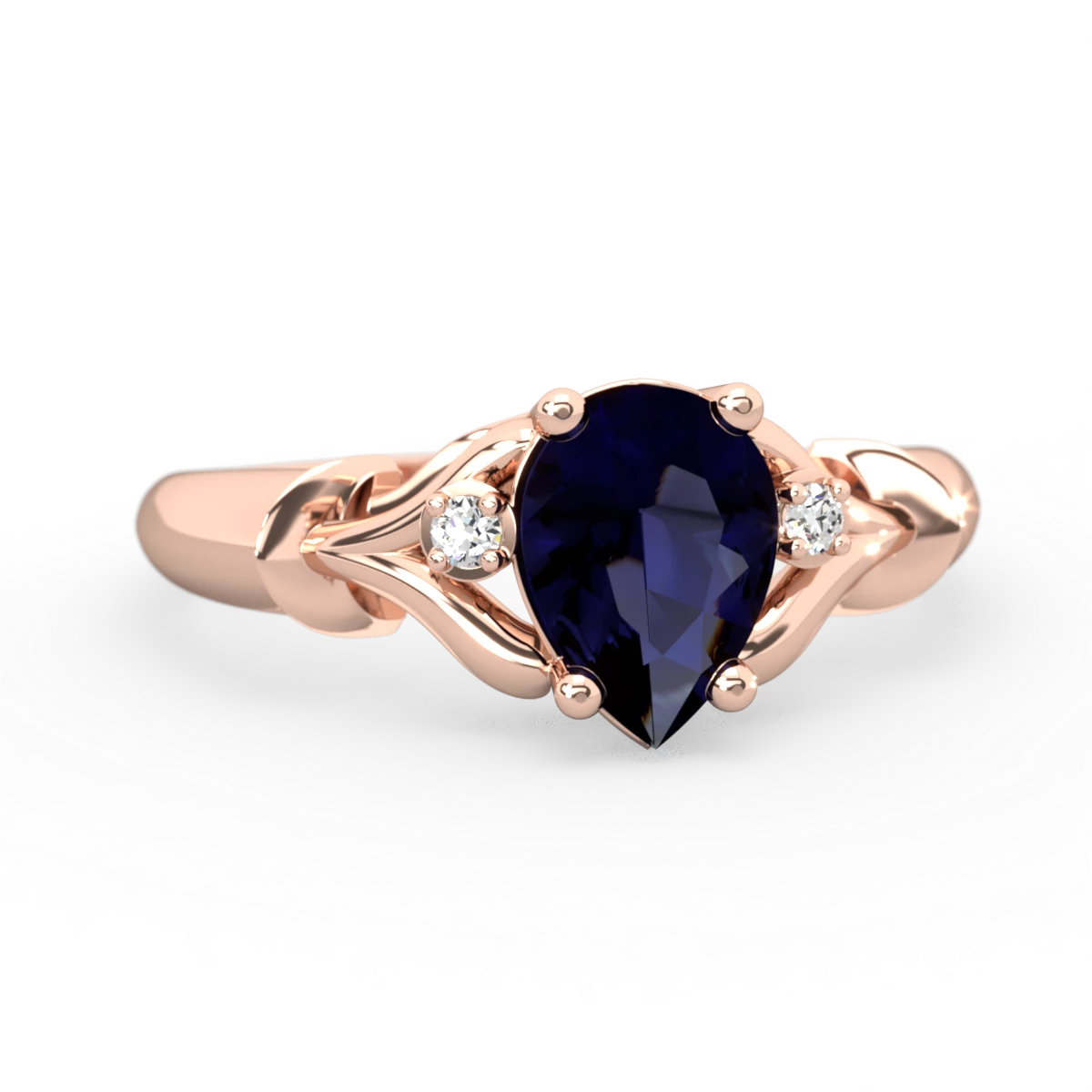 Sapphire Precious Pear 14K Rose Gold ring R0826