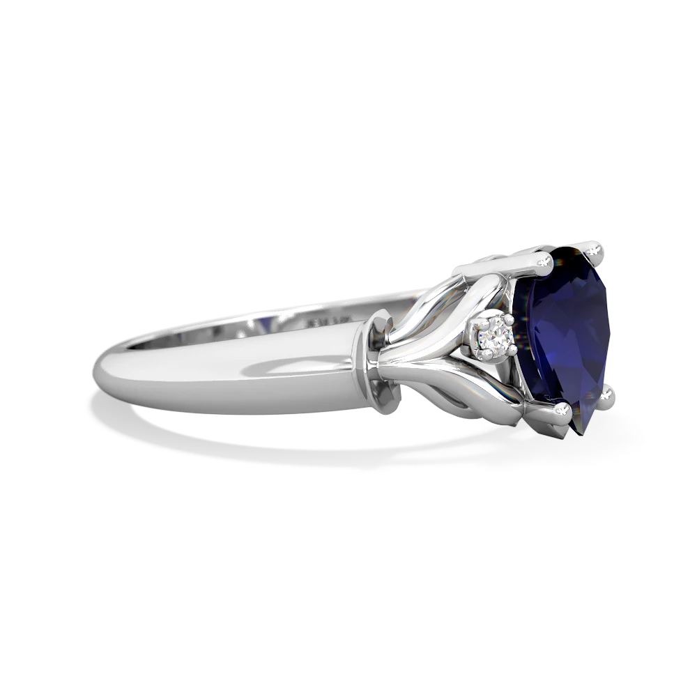 Sapphire Precious Pear 14K White Gold ring R0826