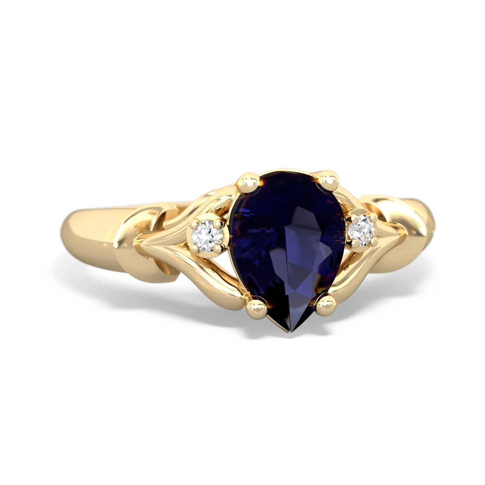 Sapphire Precious Pear 14K Yellow Gold ring R0826