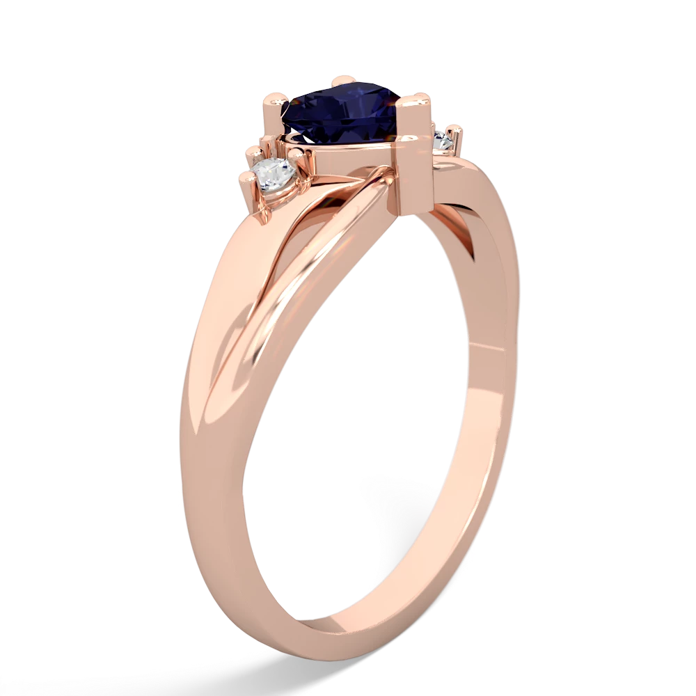 Sapphire Split Band Swirl 14K Rose Gold ring R2130