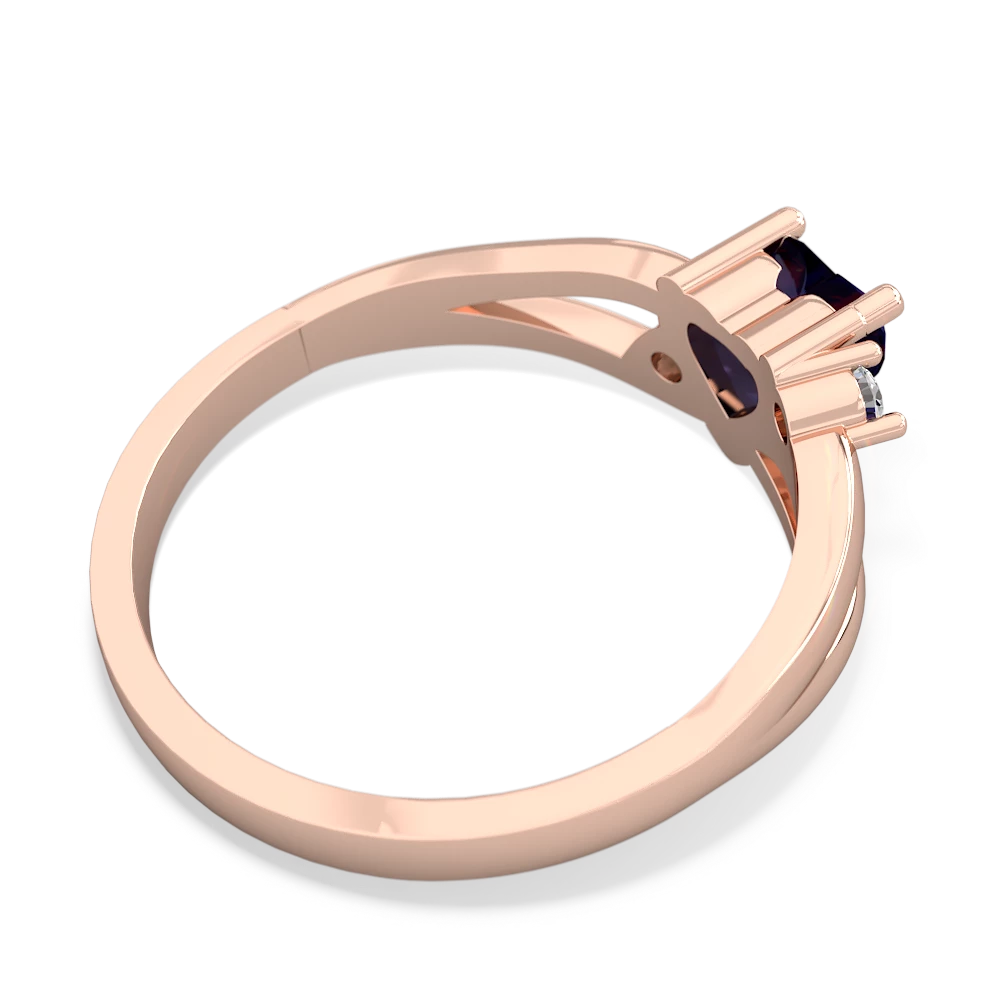 Sapphire Split Band Swirl 14K Rose Gold ring R2130