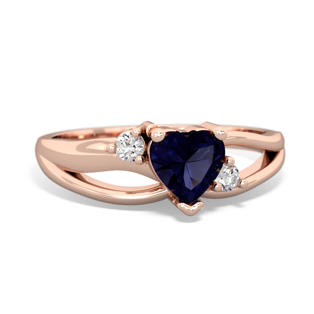 Sapphire Split Band Swirl 14K Rose Gold ring R2130