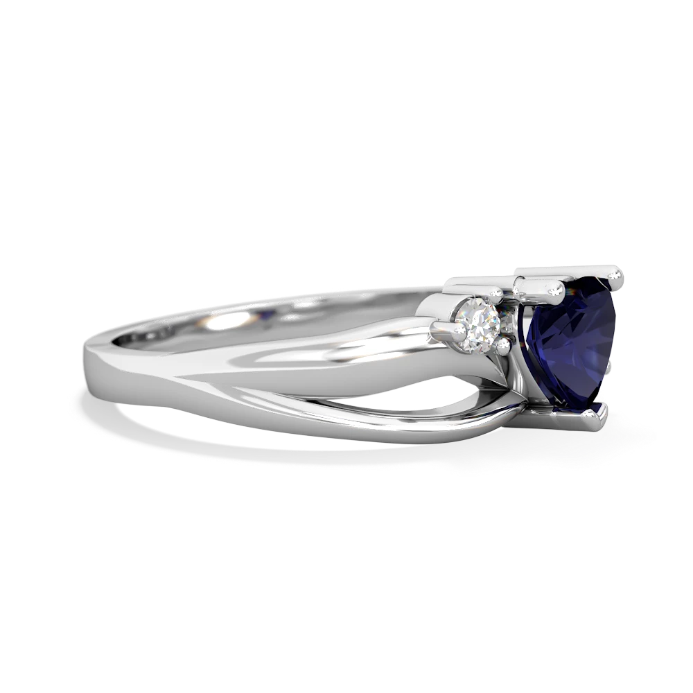 Sapphire Split Band Swirl 14K White Gold ring R2130