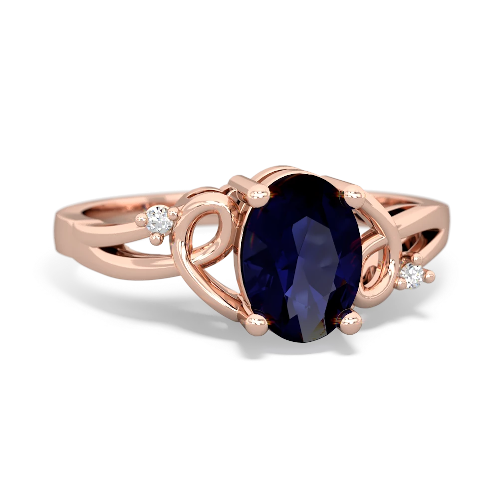 Sapphire Swirls 14K Rose Gold ring R2347