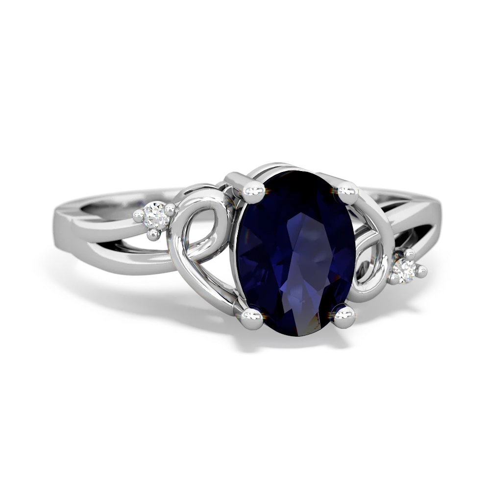 Sapphire Swirls 14K White Gold ring R2347