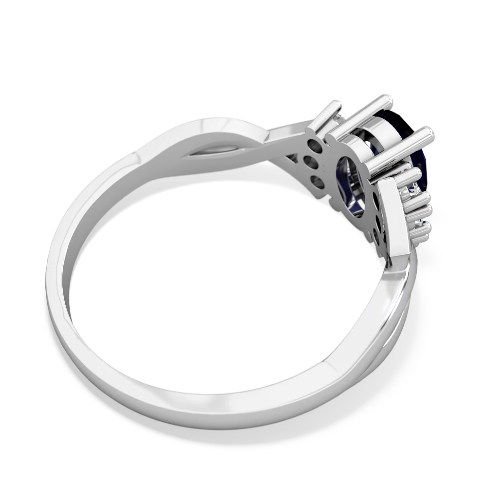 Sapphire Victorian Twist 14K White Gold ring R2497