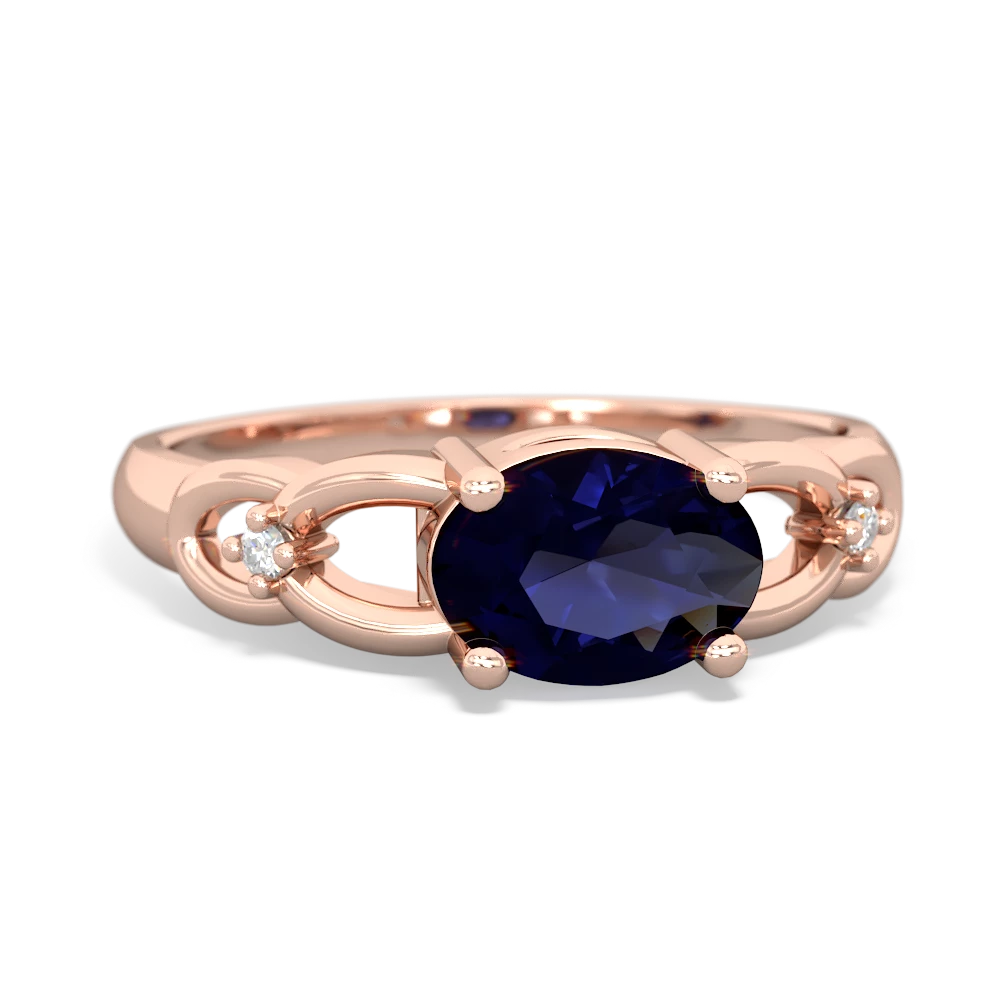 Sapphire Links 14K Rose Gold ring R4032