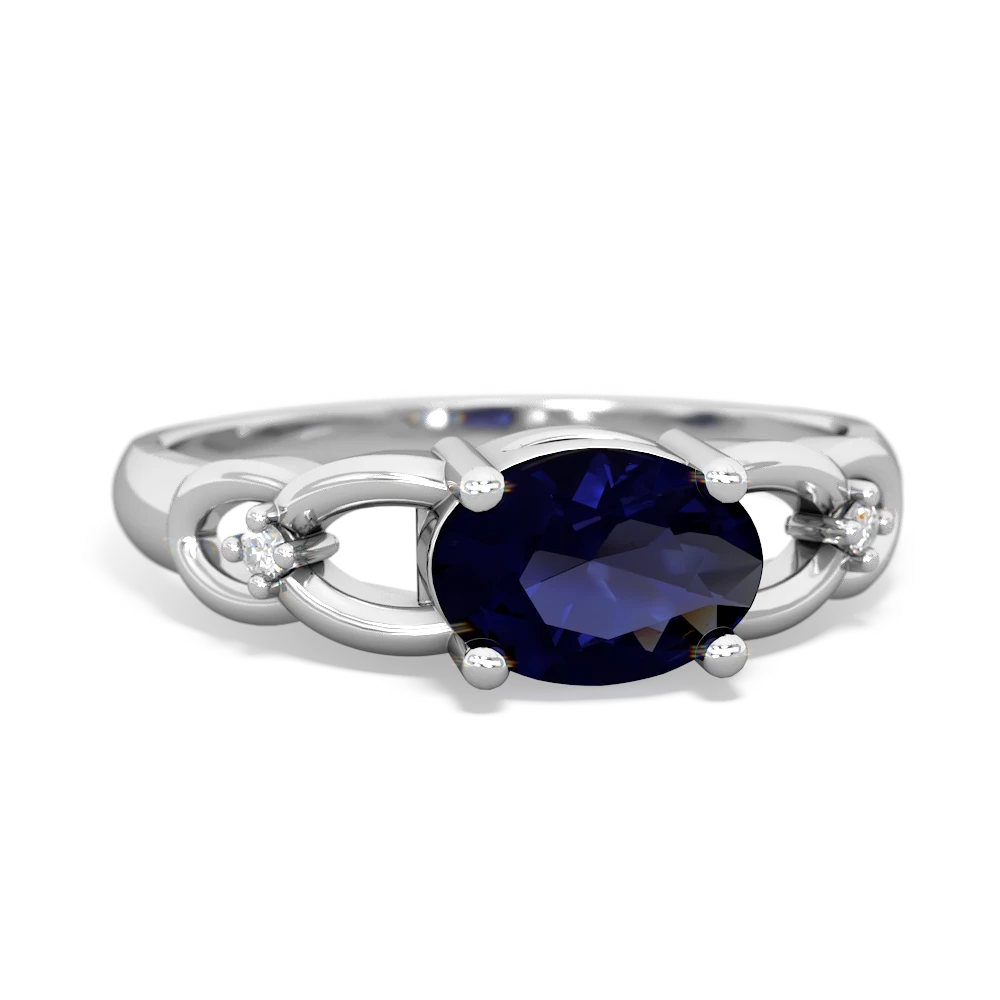 Sapphire Links 14K White Gold ring R4032