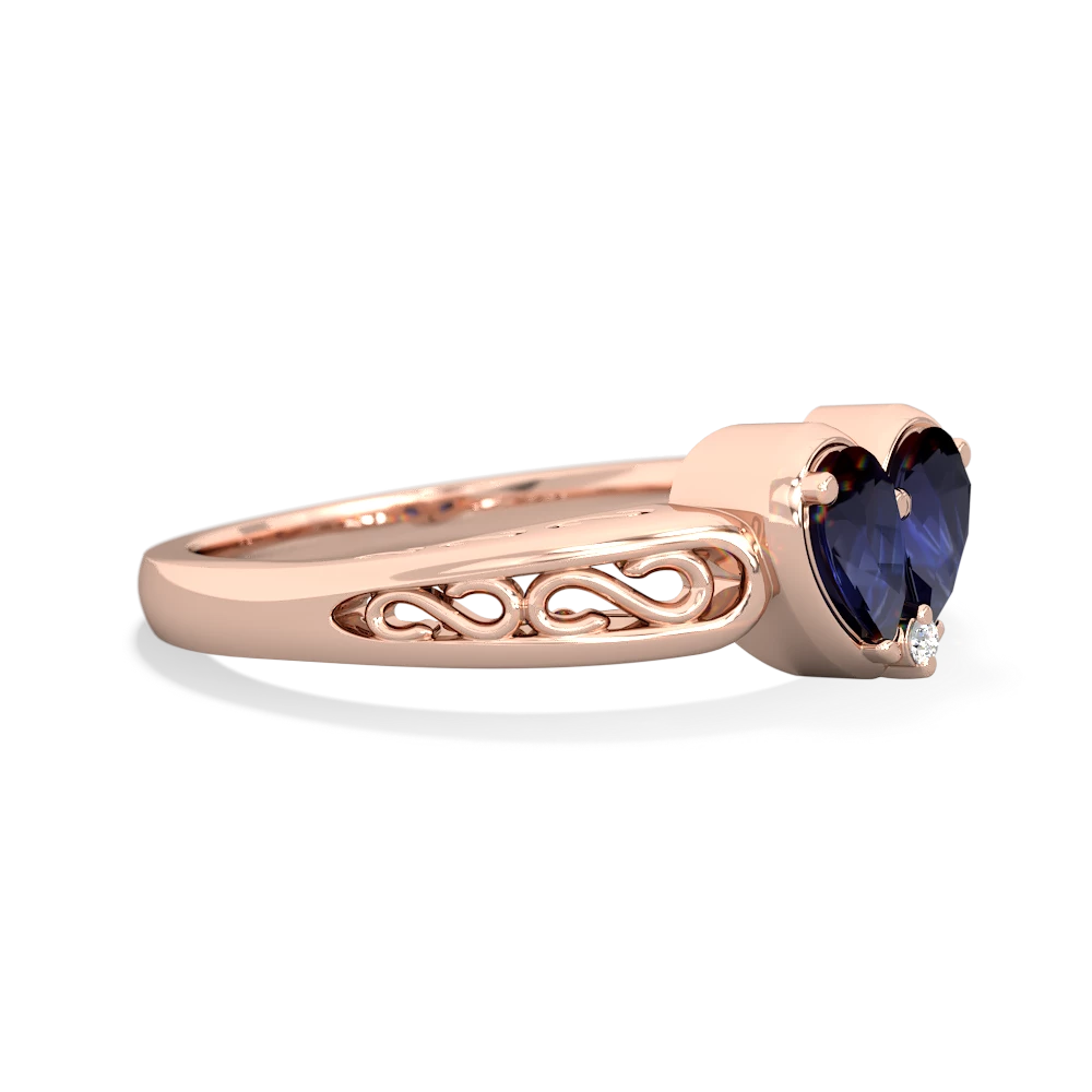 Sapphire Filligree 'One Heart' 14K Rose Gold ring R5070