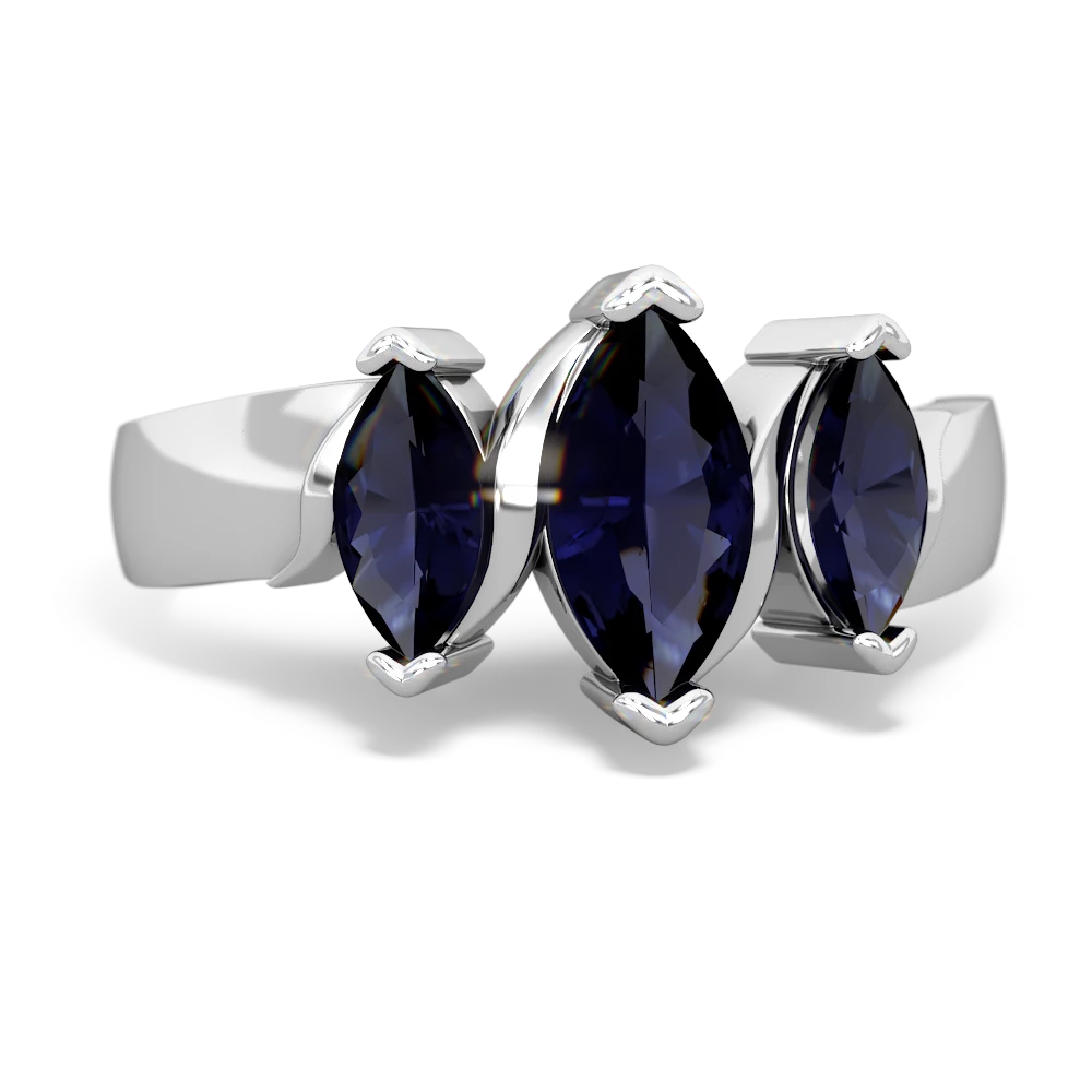 Sapphire Three Peeks 14K White Gold ring R2433