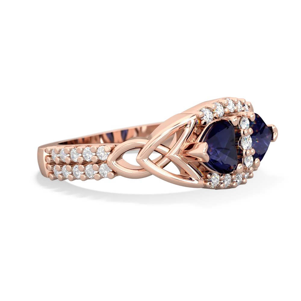 Sapphire Sparkling Celtic Knot 14K Rose Gold ring R2645