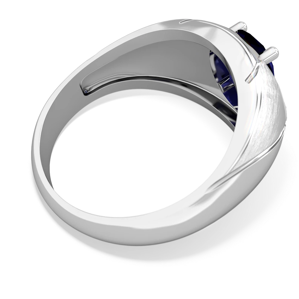 Sapphire Men's 14K White Gold ring R0361 - front view