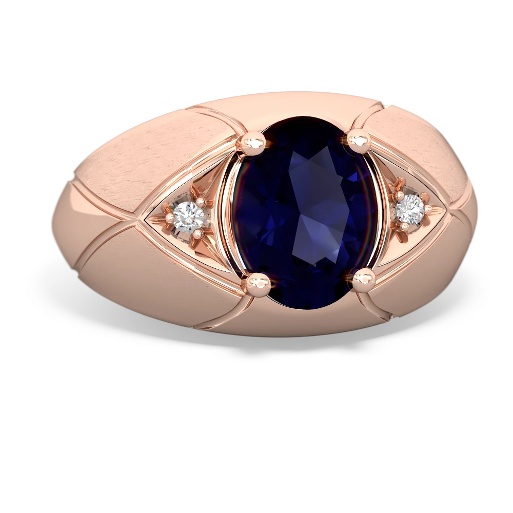 Sapphire Men's Crossroads 14K Rose Gold ring R0361