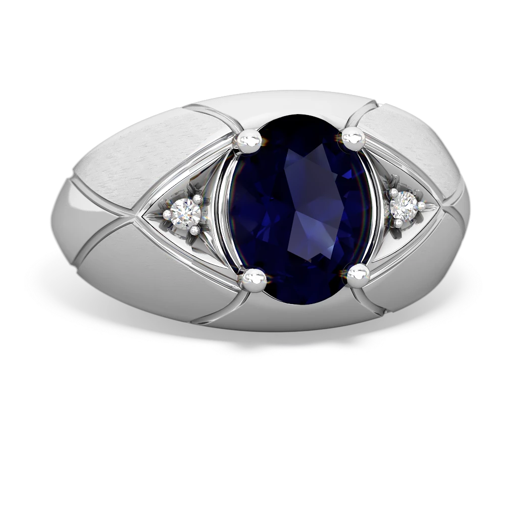 Sapphire Men's Crossroads 14K White Gold ring R0361