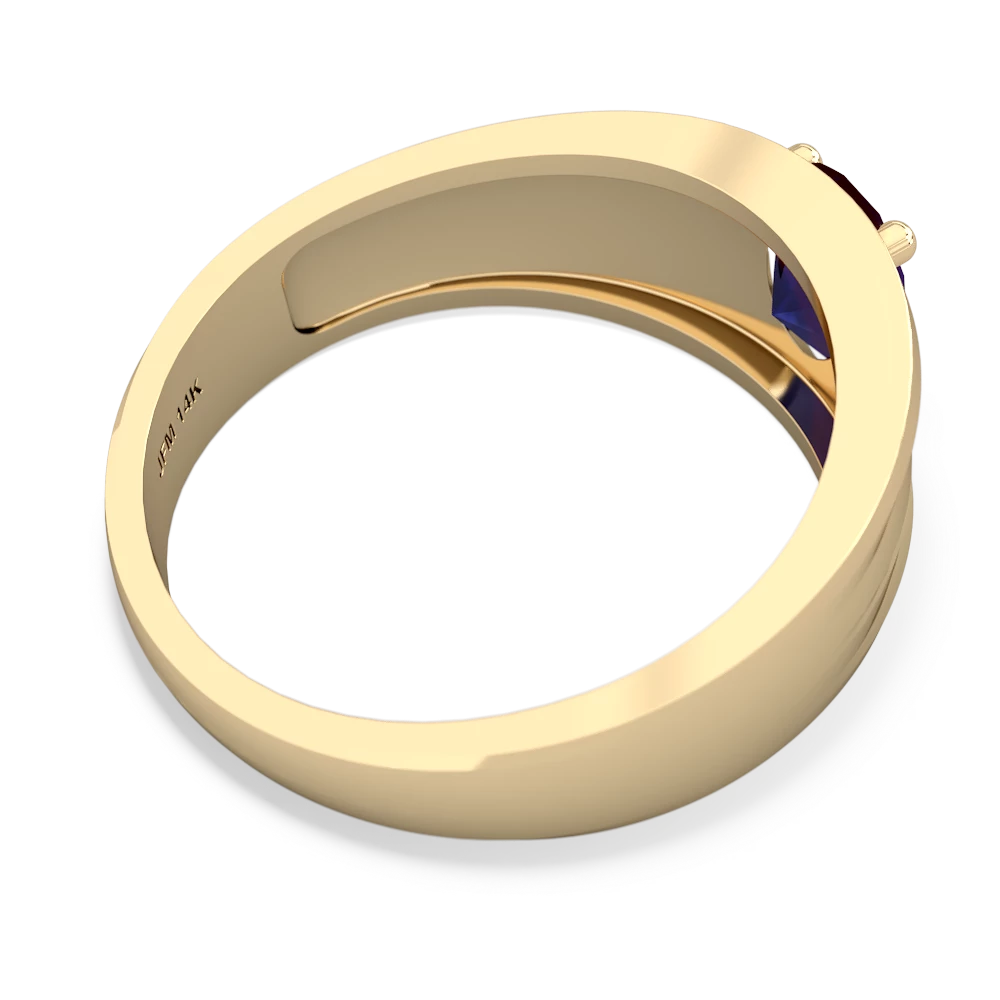 Sapphire Men's 14K Yellow Gold ring R0363 - front view