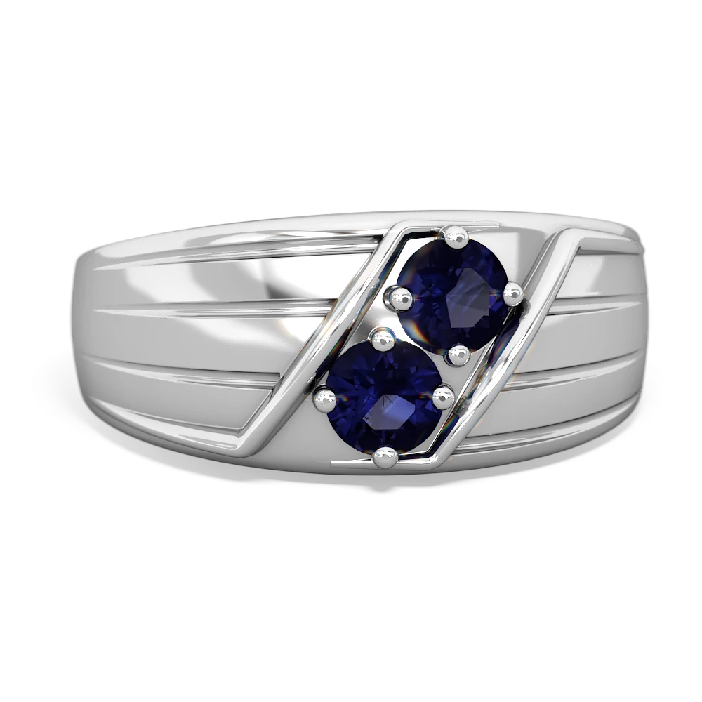 Sapphire Men's Streamline 14K White Gold ring R0460