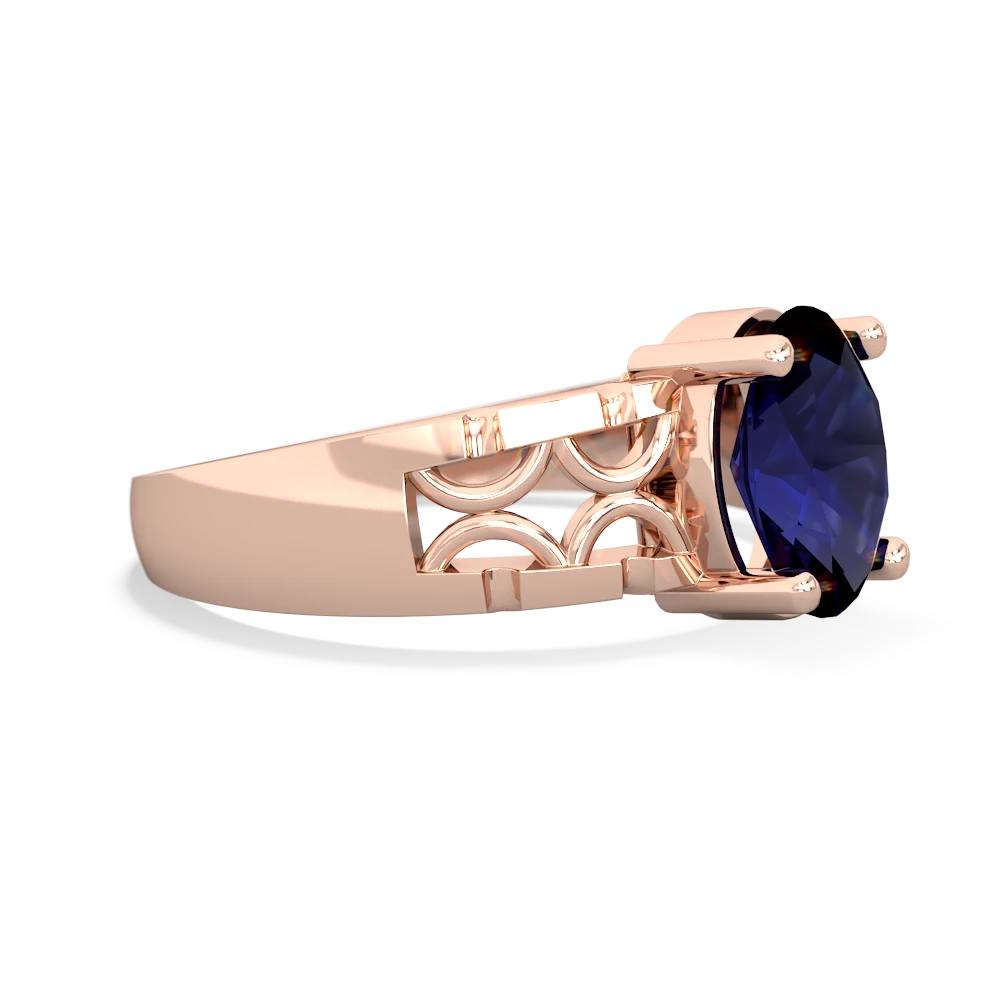 Sapphire Art Deco Filigree 14K Rose Gold ring R2322