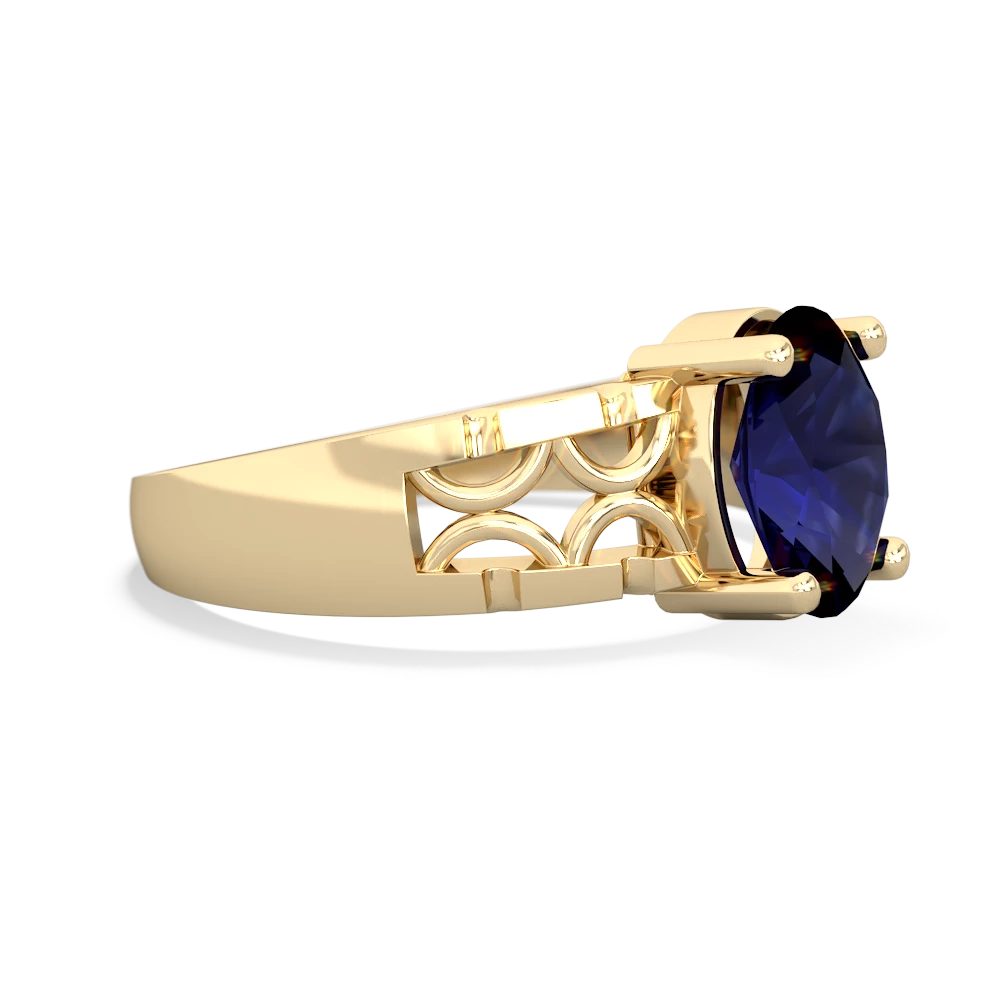 Sapphire Art Deco Filigree 14K Yellow Gold ring R2322