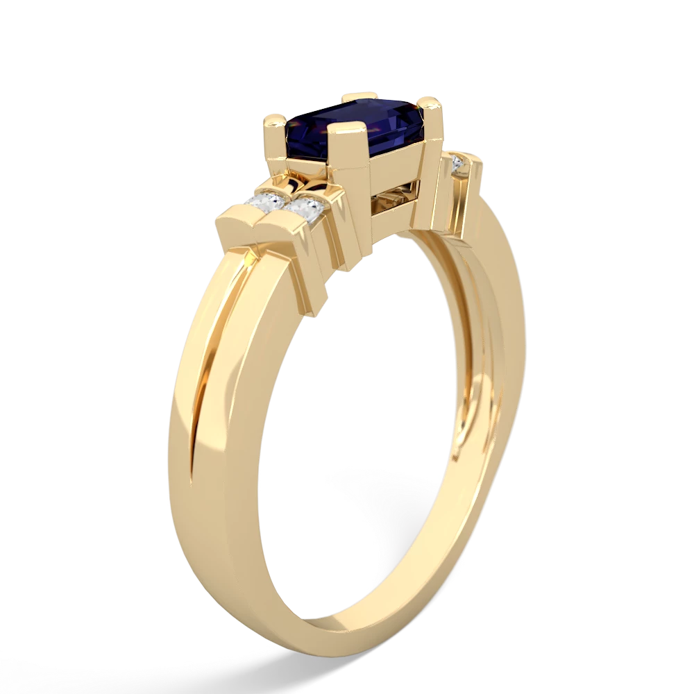 Sapphire Art Deco East-West 14K Yellow Gold ring R2590