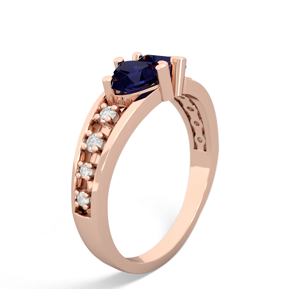 Sapphire Heart To Heart 14K Rose Gold ring R3342