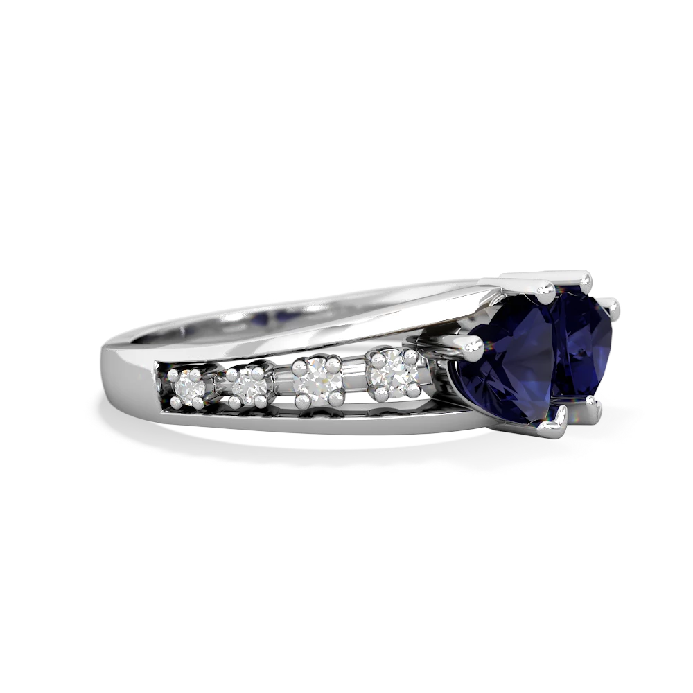 Sapphire Heart To Heart 14K White Gold ring R3342
