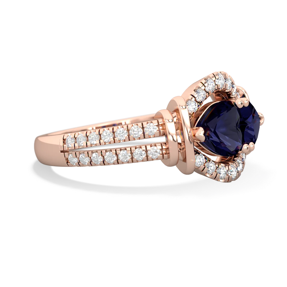 Sapphire Art-Deco Keepsake 14K Rose Gold ring R5630