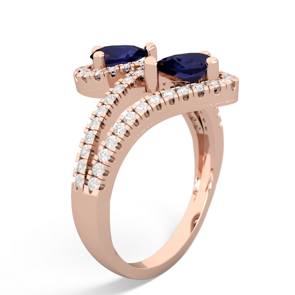 Sapphire Diamond Dazzler 14K Rose Gold ring R3000