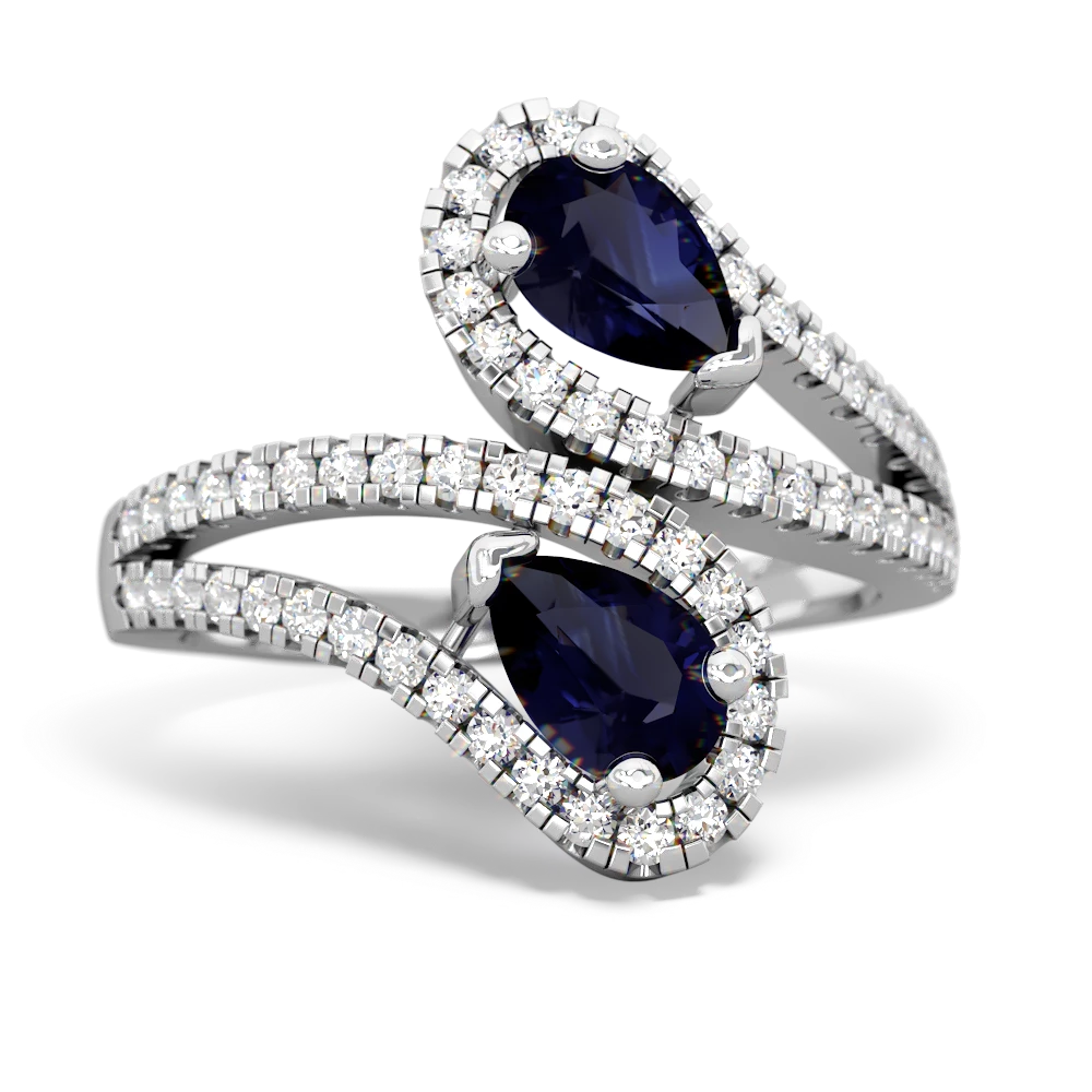 Sapphire Diamond Dazzler 14K White Gold ring R3000