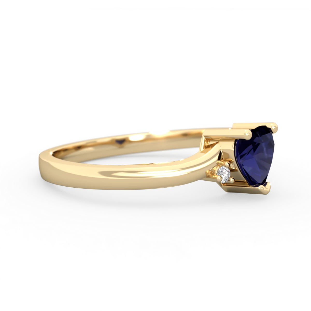 Sapphire Delicate Heart 14K Yellow Gold ring R0203