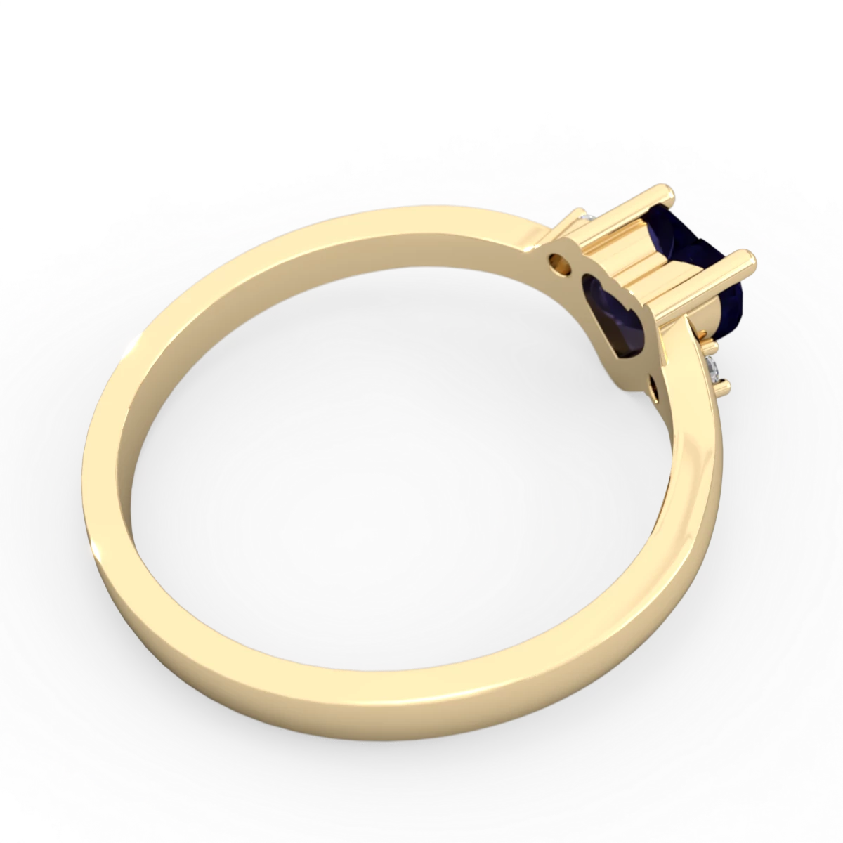 Sapphire Delicate Heart 14K Yellow Gold ring R0203