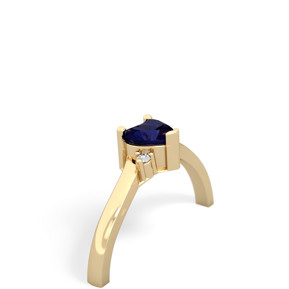 Sapphire Delicate Heart 14K Yellow Gold ring R0203