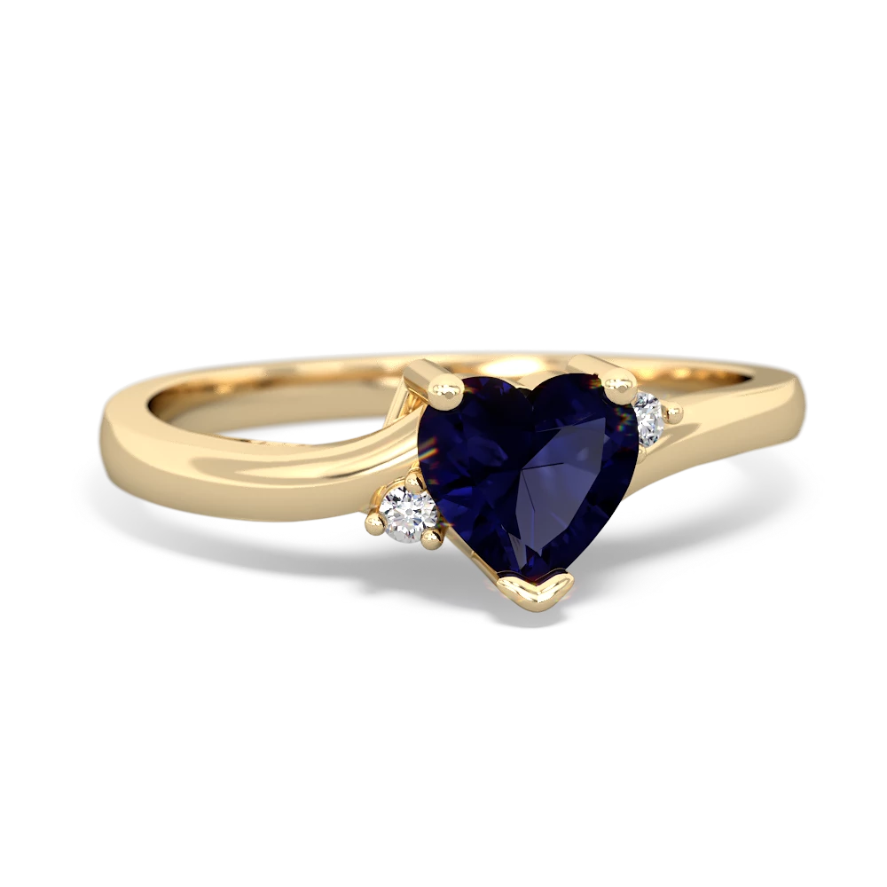 Sapphire Delicate Heart 14K Yellow Gold ring R0203