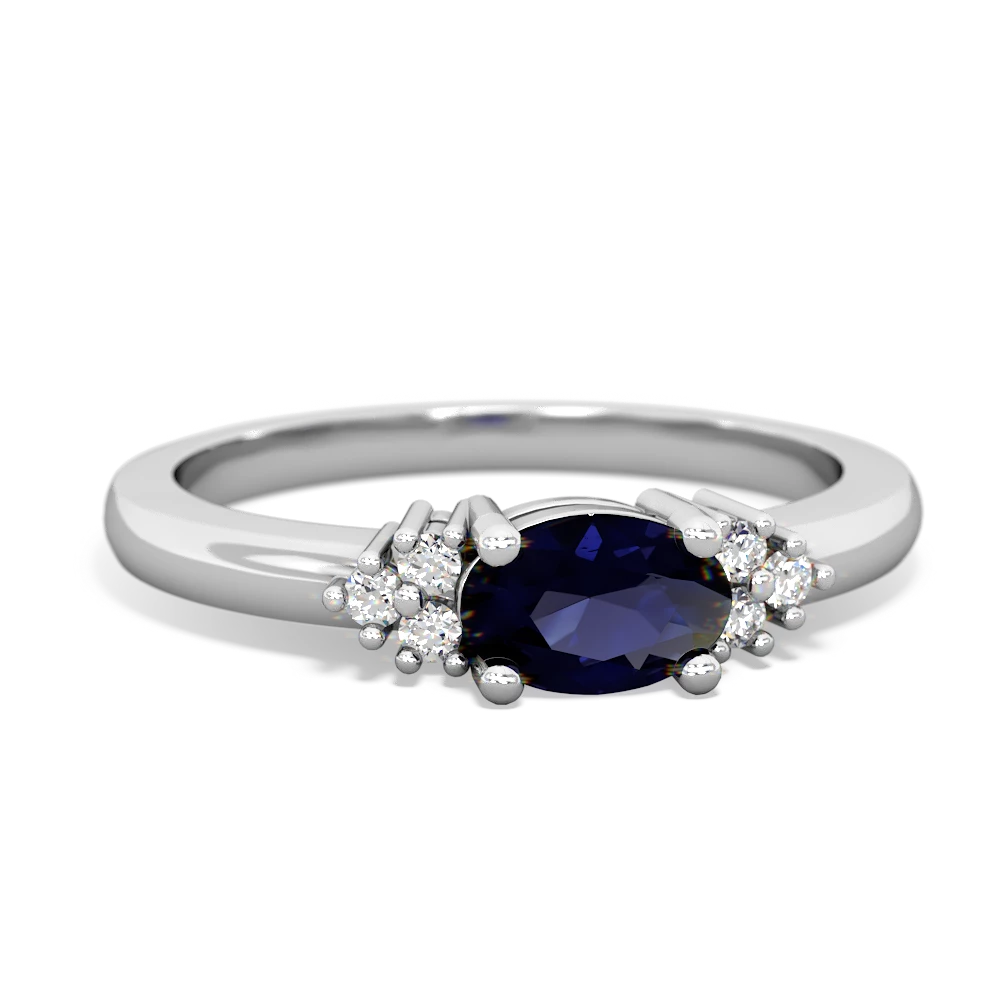 Sapphire Simply Elegant East-West 14K White Gold ring R2480