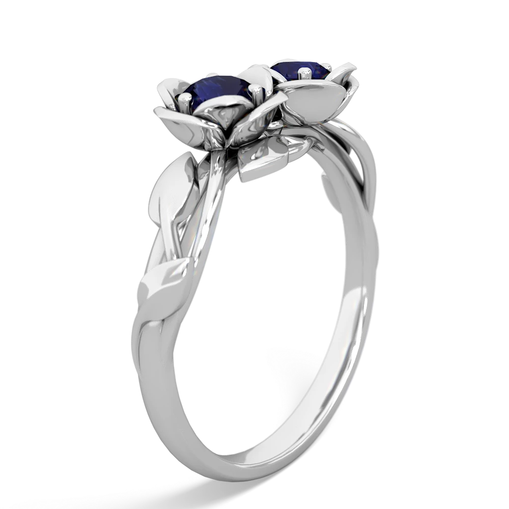 Sapphire Rose Garden 14K White Gold ring R5510