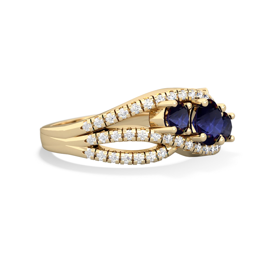 Sapphire Three Stone Aurora 14K Yellow Gold ring R3080