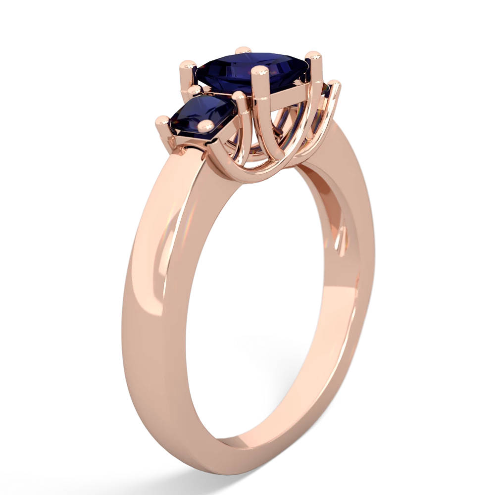 Sapphire Three Stone Trellis 14K Rose Gold ring R4015