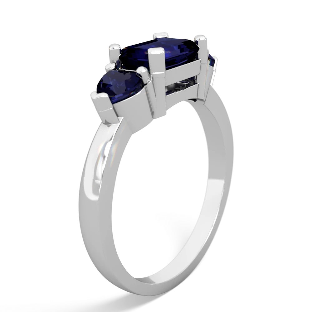 Sapphire Three Stone 14K White Gold ring R5235