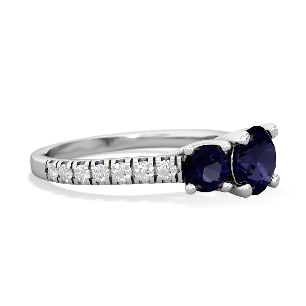 Sapphire Pave Trellis 14K White Gold ring R5500